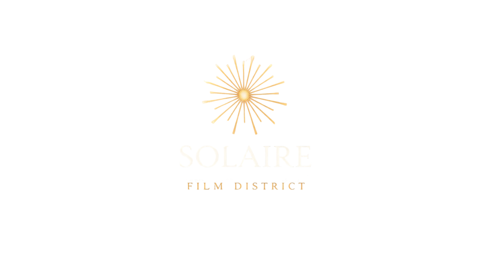 Solaire Film District – Golden sunburst logo